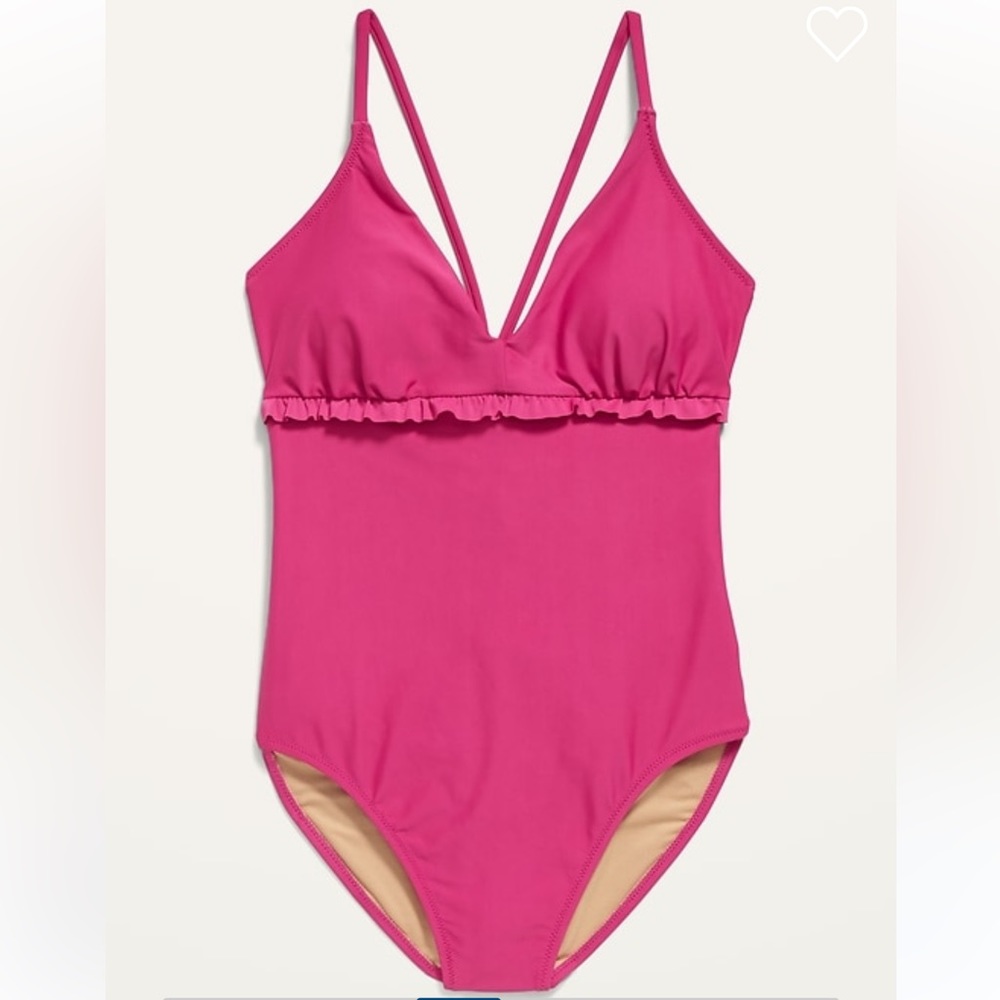 V-Neck One Piece Swimsuit